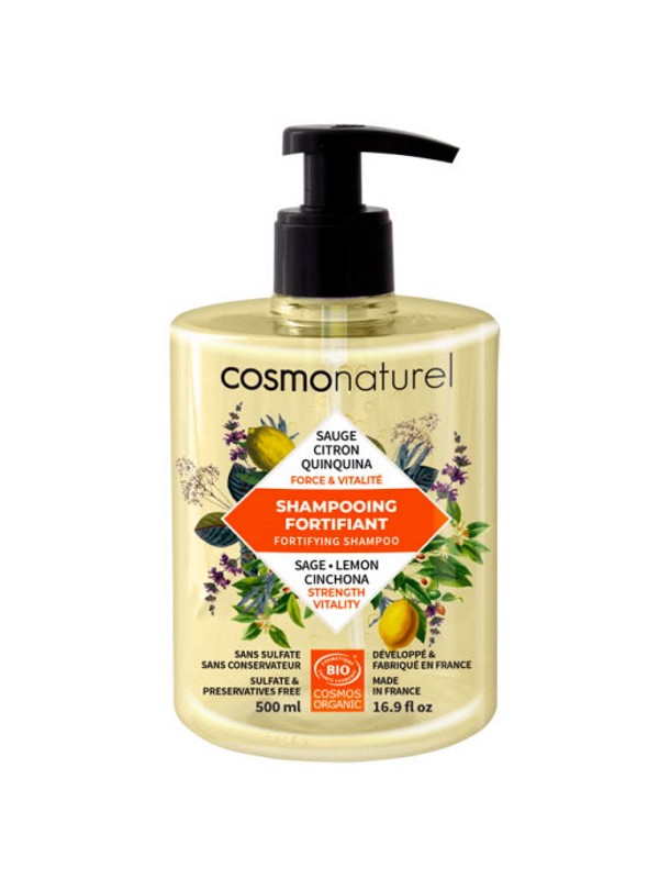 Shampoing Fortifiant Quinquina Sauge Citron 500ml Cosmo Naturel