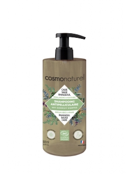 Shampooing anti-pelliculaire Bio Cade Sauge Rhassoul 500ml Cosmo Naturel anti démangeaisons Herboristerie de paris