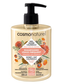 Shampoing usage fréquent Miel Calendula Avoine 500ml Cosmo Naturel