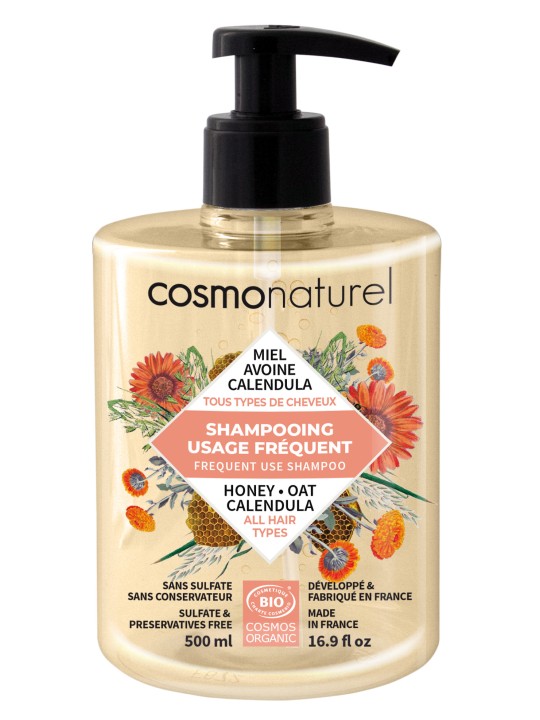 Shampoing usage fréquent Miel Calendula Avoine 500ml Cosmo Naturel