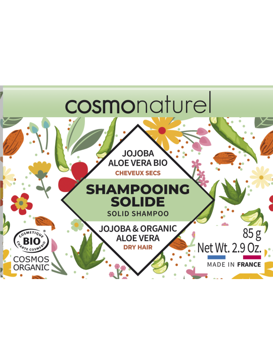 Shampoing solide Cheveux Secs 85g Cosmo Naturel