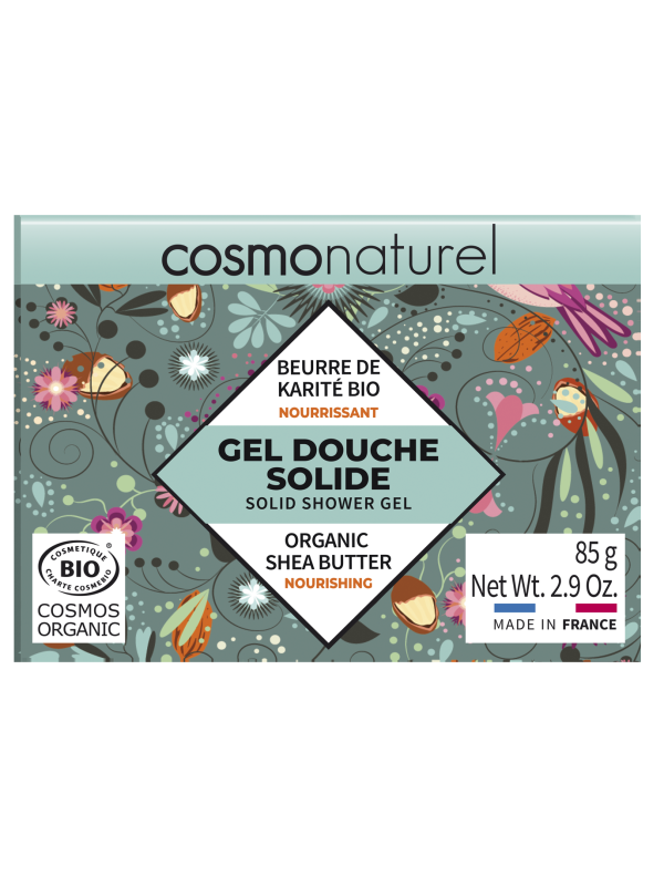 Gel douche solide au beurre de karité bio 85g Cosmo Naturel