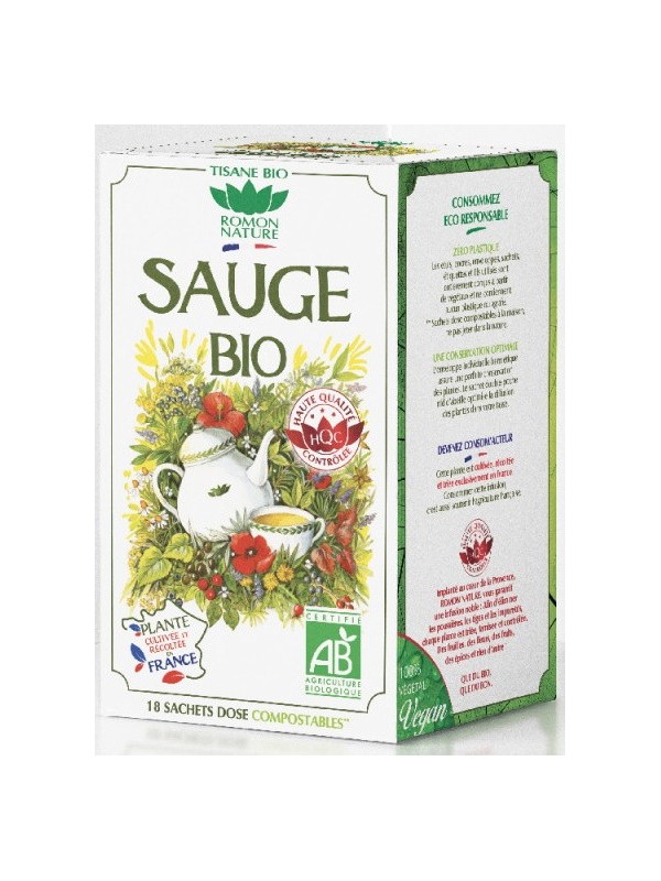 Tisane Sauge bio 18 sachets 30g Romon Nature digestion Herboristerie de paris
