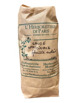tisane de Sauge Feuille Entière Bio 100g Herboristerie de Paris défenses immunitaires cycle menstruel ménopause