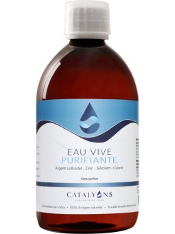 Eau vive Purifiante Recharge de 500 ml Catalyons peaux à problèmes grasses acné Herboristerie de paris