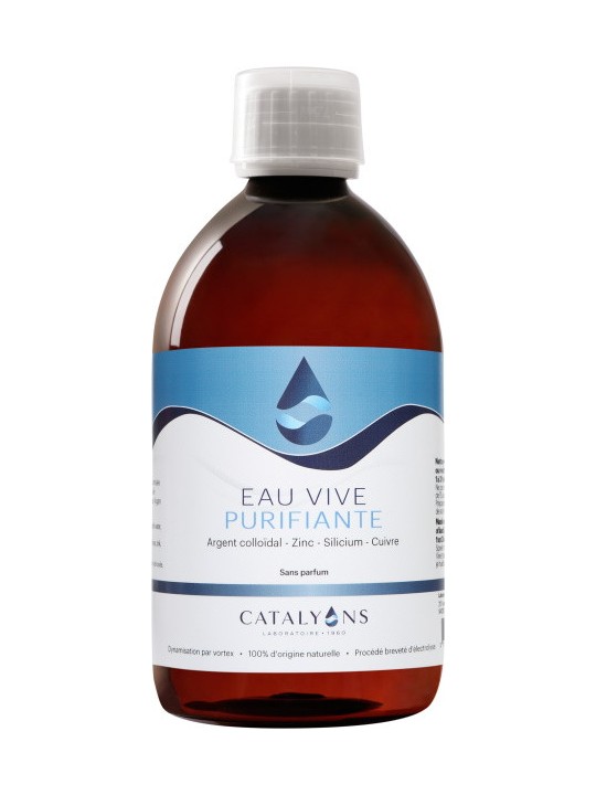 Eau vive Purifiante Recharge de 500 ml Catalyons peaux à problèmes grasses acné Herboristerie de paris