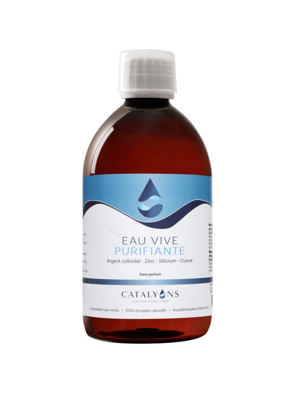 Eau vive Purifiante Recharge de 500 ml Catalyons peaux à problèmes grasses acné Herboristerie de paris