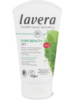 PURE BEAUTY 3en1 Nettoyant Gommage Masque 125ml Lavera Herboristerie de Paris