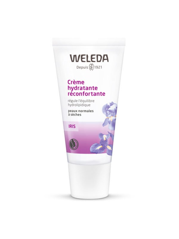Crème de jour hydratante réconfortante à l'Iris 30 ml Weleda jojoba cacao karité Herboristerie de paris