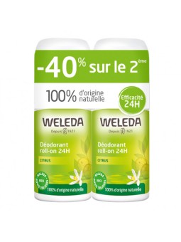 Duo Déodorant roll on 24h Citrus 2x50ml  Weleda