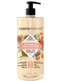 Shampoing usage fréquent Miel Calendula Avoine 1L Cosmo Naturel