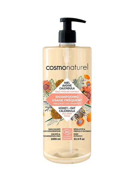Shampoing usage fréquent Miel Calendula Avoine 1L Cosmo Naturel