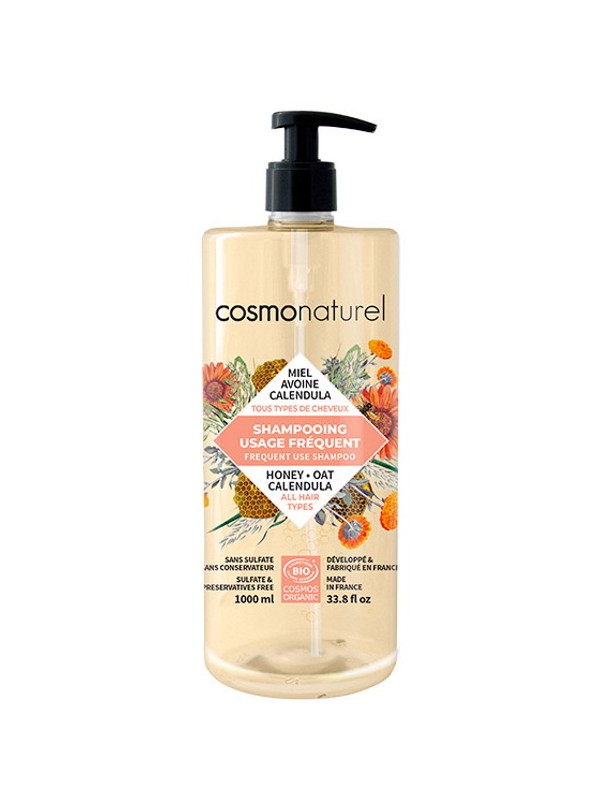 Shampoing usage fréquent Miel Calendula Avoine 1L Cosmo Naturel