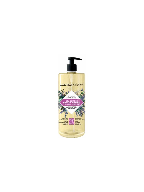 Gel douche Instant Détente bio Lavandin de Provence 1L Cosmo Naturel Herboristerie de Paris gel douche bio cosmonaturel