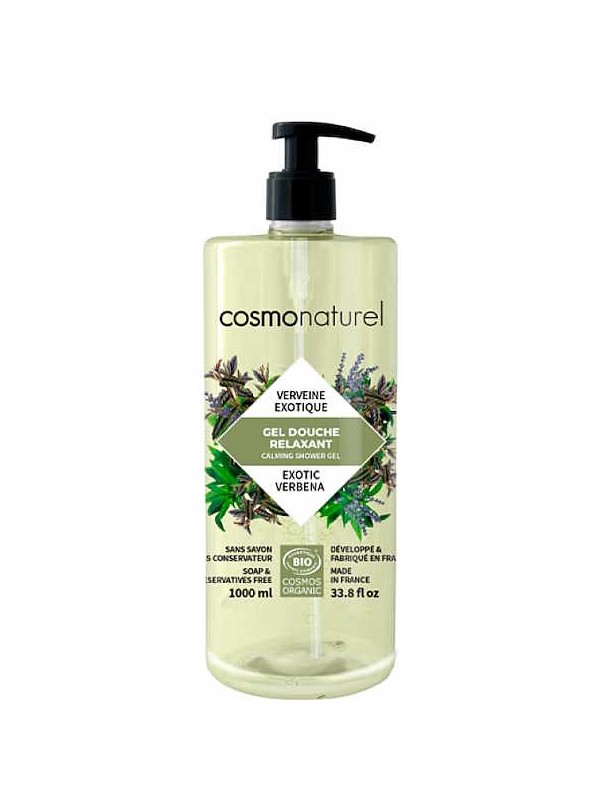 gel douche Relaxant Verveine exotique  1L Cosmo Naturel Herboristerie de Paris pour les peaux stressées
