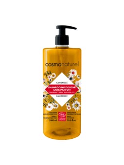 Shampooing douche sans parfum à l'extrait de Camomille 1L Cosmo Naturel peau fragile Herboristerie de paris
