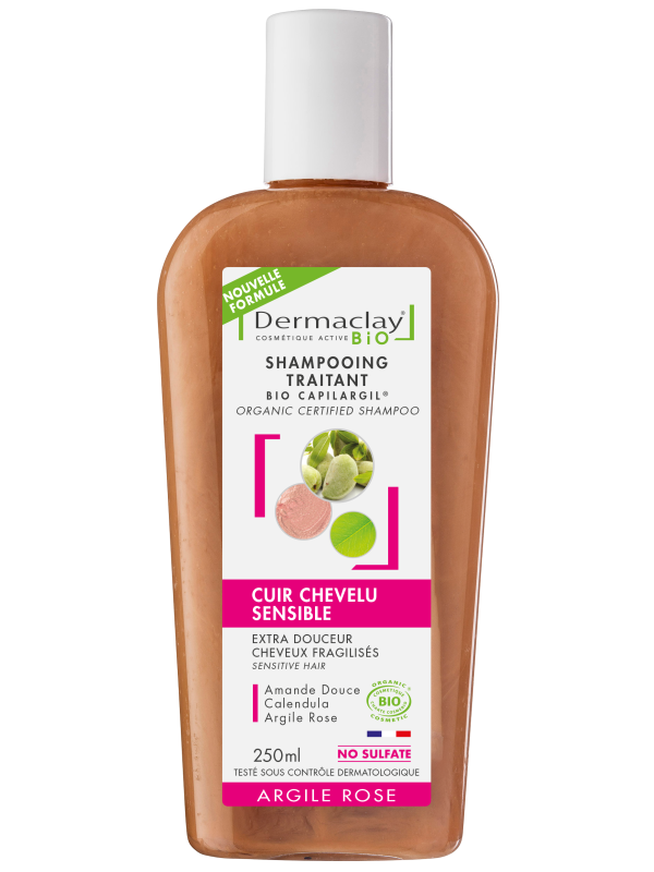 Shampoing bio Extra douceur Cheveux Fragiles et Délicats 250ml Dermaclay shampooing bio Herboristerie de paris