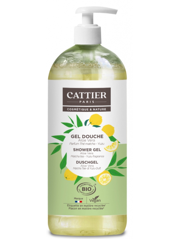Gel douche Douceur Thé matcha et Yuzu 1L Cattier