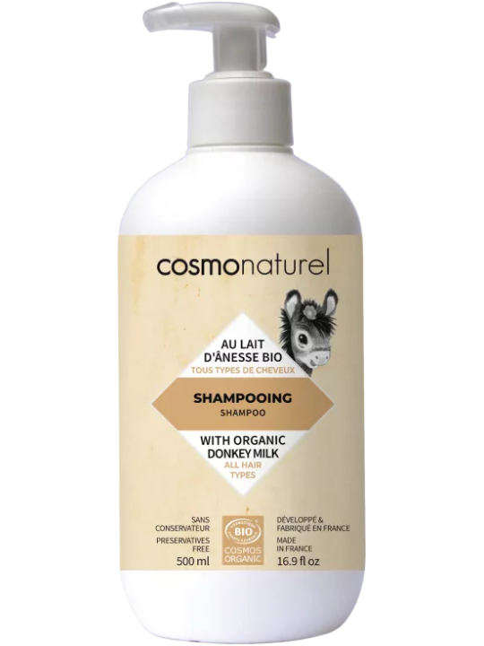 Shampoing au lait d'ânesse + HE 500ml Cosmo Naturel
