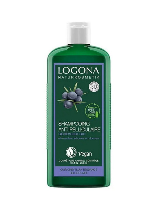Shampooing Antipelliculaire au genévrier 250ml Logona romarin ortie anti séborrhée Herboristerie de paris