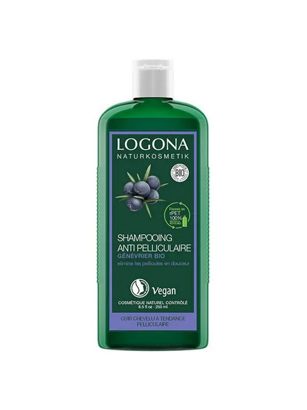 Shampooing Antipelliculaire au genévrier 250ml Logona romarin ortie anti séborrhée Herboristerie de paris