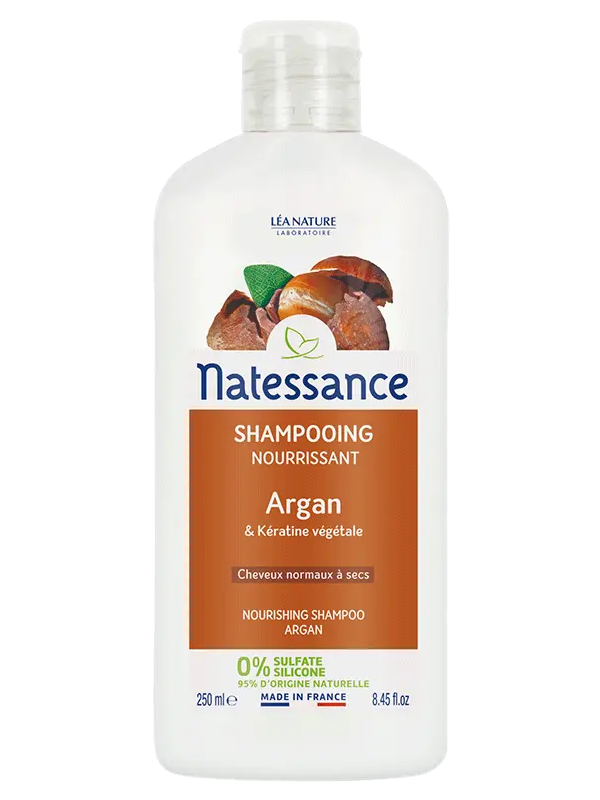 Shampooing Nutrition Intense Argan 250ml Natessance argan coco kératine végétale Herboristerie de paris