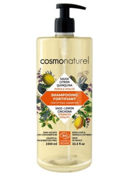 Shampooing Fortifiant Quinquina Sauge Citron 1L Cosmo Naturel force vigueur brillance Herboristerie de paris