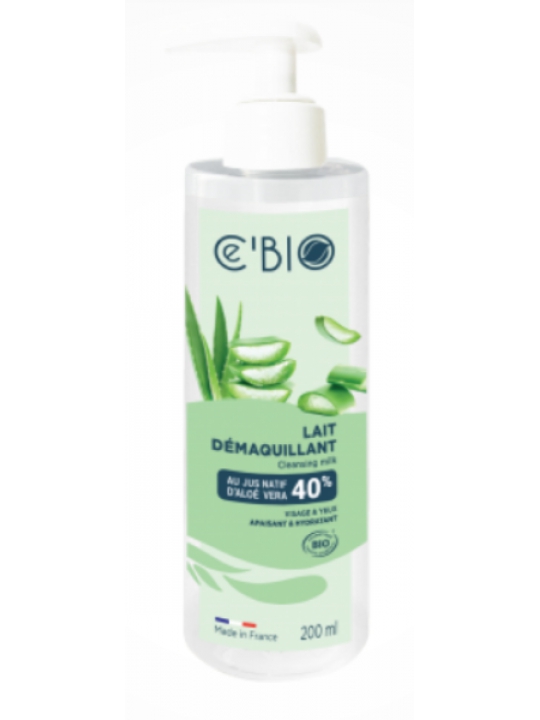 Lait démaquillant Aloé véra 200ml Cé'Bio aloe vera huile d'olive Herboristerie de paris