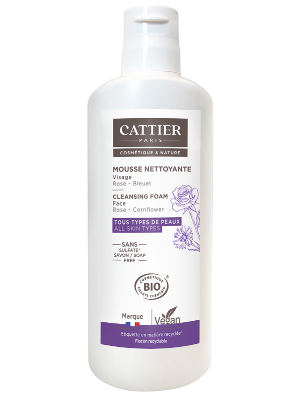 Mousse nettoyante Nuage Céleste sans savon 150ml Cattier