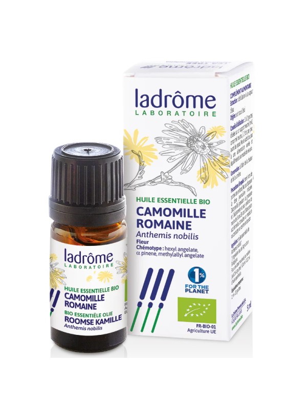 Huile essentielle de Camomille Romaine bio 5ml Ladrome Herboristerie de Paris aide la digestion