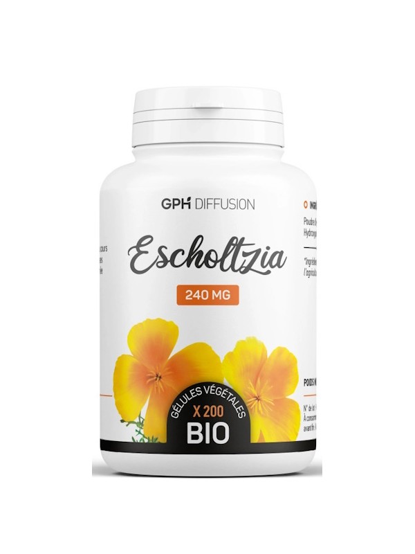 Escholtzia partie aérienne bio 240 MG 200 gélules GPH Diffusion relaxation sommeil Herboristerie de paris