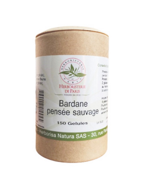 Bardane Pensée Sauvage 150 Gélules Herboristerie de Paris santé de la peau