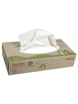 Boîte de 100 mouchoirs memo, papier recyclé 3 épaisseurs Droguerie Ecologique