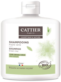 Shampoing à l'argile verte pour cheveux gras 250ml Cattier