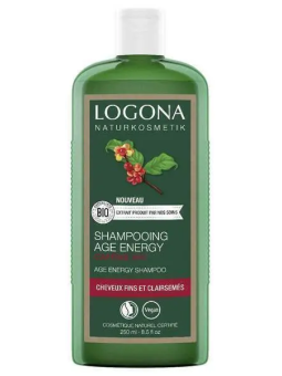 Shampooing Age Energy Caféine bio 250ml Logona cheveux fins et clairsemés Herboristerie de paris