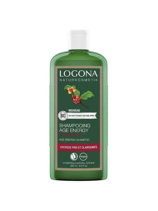 Shampooing Age Energy Caféine bio 250ml Logona cheveux fins et clairsemés Herboristerie de paris