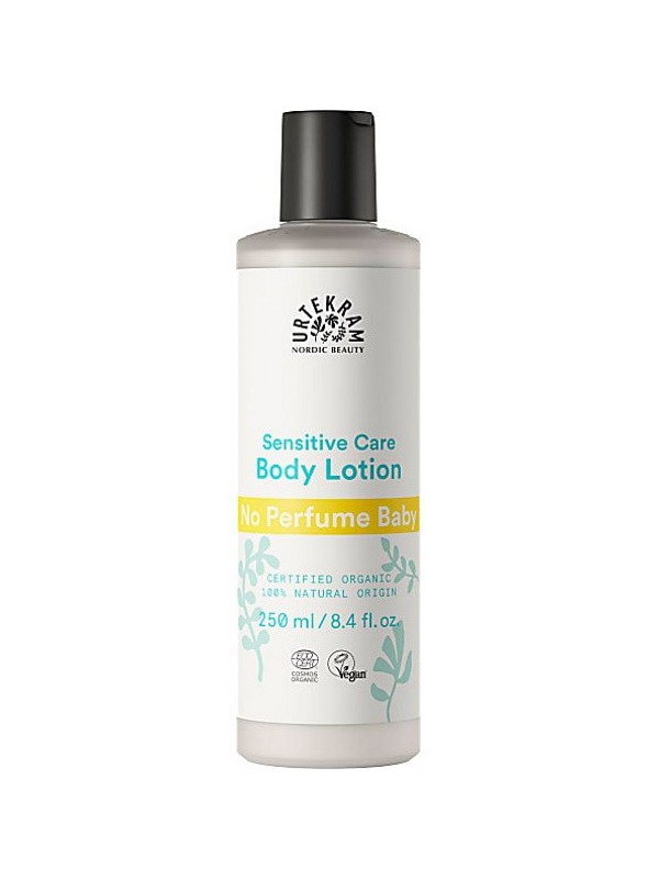 Lait hydratant corps bébé sans parfum 250ml Urtekram huile d'amande douce beurre de karité Herboristerie de paris