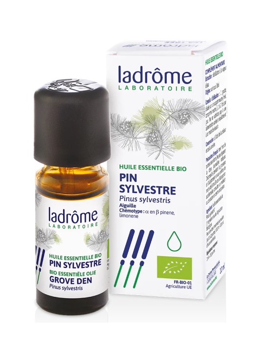 Huile essentielle de Pin sylvestre Bio 10ml Ladrome aide au maintien de la respiration (nez et gorge)