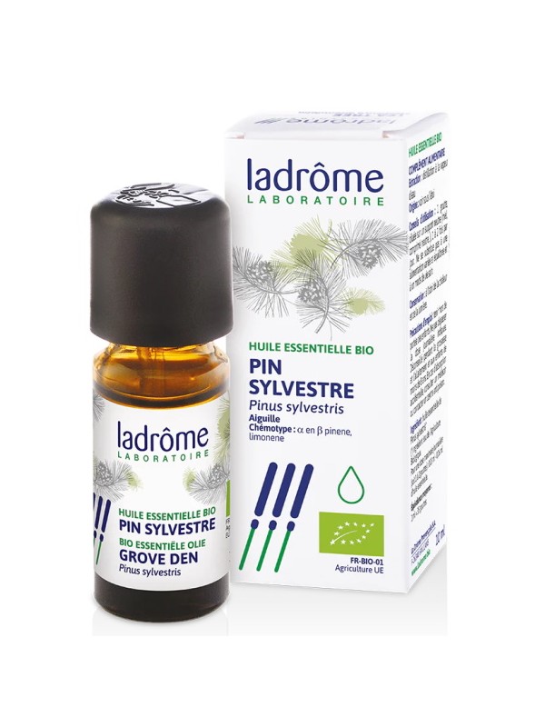 Huile essentielle de Pin sylvestre Bio 10ml Ladrome aide au maintien de la respiration (nez et gorge)