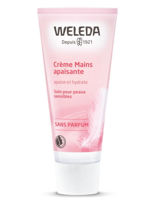 Crème Mains apaisante sans parfum 50ml Weleda jojoba coco squalane Herboristerie de paris
