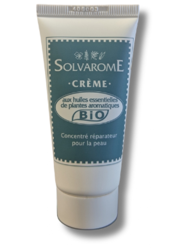 Crème bio Tube 30ml Solvarome aux huiles essentielles aromatiques apaisantes Herboristerie de paris