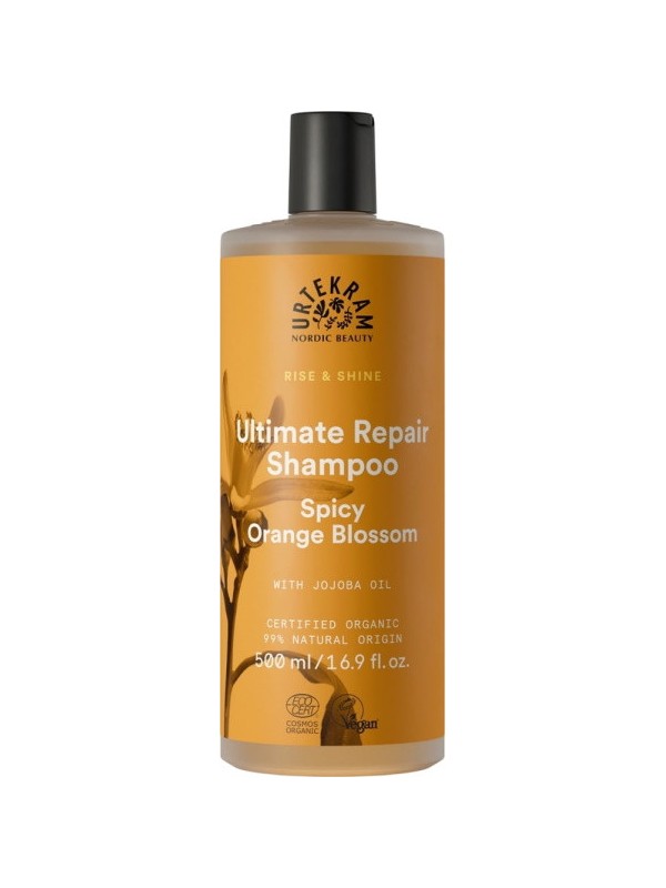 Shampooing cheveux secs et abimés Ultimate Repair Spicy Orange Blossom 500ml Urtekram urgence capillaire régénération