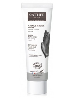 Masque à l'argile noir detoxifie purifie 100 ml Cattier peau grasse ou sèche teint retrouvé Herboristerie de paris