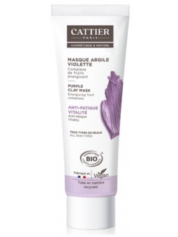 Masque anti fatigue à l'argile violette 100ml Cattier oligoéléments actifs fruits revitalisants Herboristerie de paris