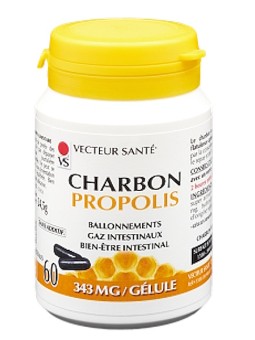 Charbon Propolis 60 gélules Vecteur santé Carbo'Activ Propolis 60 gélules Herboristerie de paris