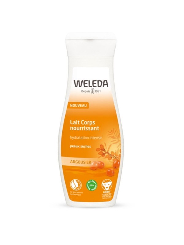 Lait Corps nourrissant Argousier peaux sèches 200ml Weleda hydratation Herboristerie de paris
