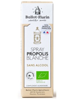 Spray propolis blanche sans alcool 15 ml Ballot Flurin propolis douce et progressive Herboristerie de paris