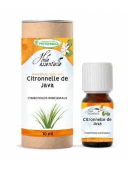 Huile essentielle de citronnelle BIO 10ml Phytofrance répulsif naturel des moustiques et insectes Herboristerie de paris