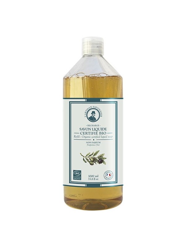 Savon liquide sans parfum et sans allergène recharge 1L L artisan Savonnier modèle économique Herboristerie de paris