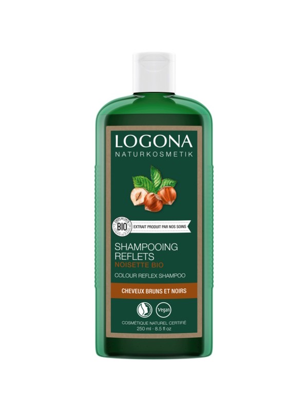 Shampoing reflets noisette bio 250ml Logona ravive la teinte des colorations Herboristerie de paris